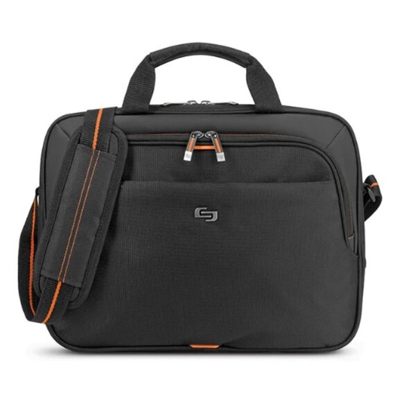 SOLO Slim Brief Laptop/Notebook Shoulder Bag Briefcase - Picture 3 of 15